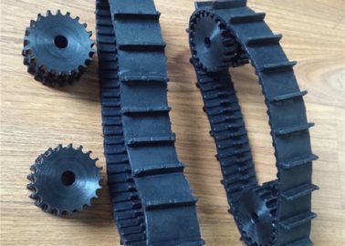 Schwarzer Roboter-Gummi spürt Rasenurheber-Gummibahnen 40mm *9.3mm*66 mit starker Faser der Natur für kleine Prototyp Maschinerie auf