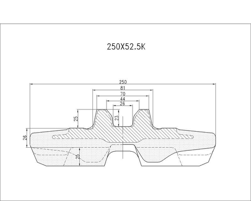 250mm Ersatzteile breiter Bagger-Rubber Tracks Excavators lärmarm